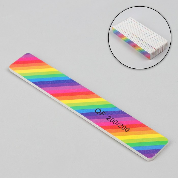 Пилка-наждак "Радуга", абразивность 200/200, 18см, широкая, фасовка 20шт