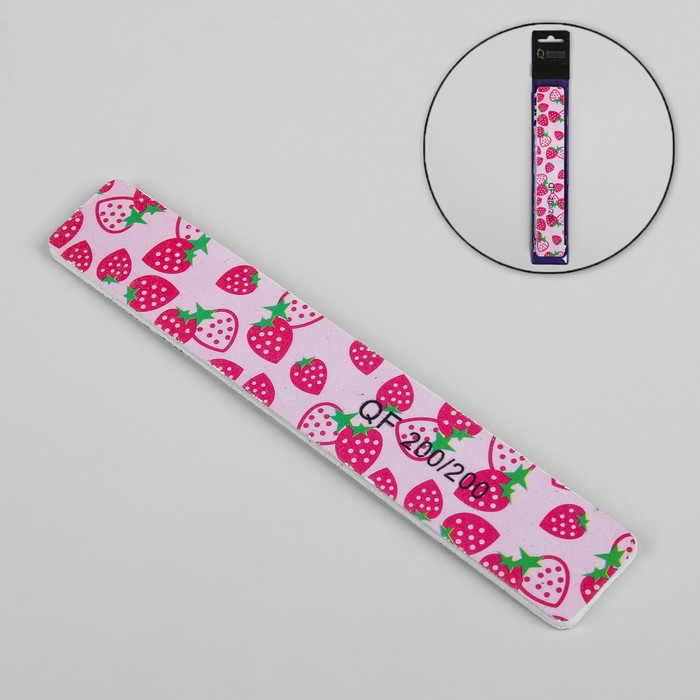 Пилка-наждак "Ассорти", абразивность 200/200, 18см, широкая, рисунок МИКС