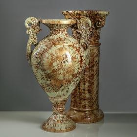 

Ваза напольная "Амфора" на колонне, под малахит, коричневая, 152 см, керамика