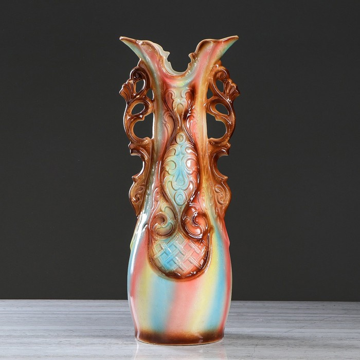 Ваза напольная "Лира" без резьбы, цветной мрамор