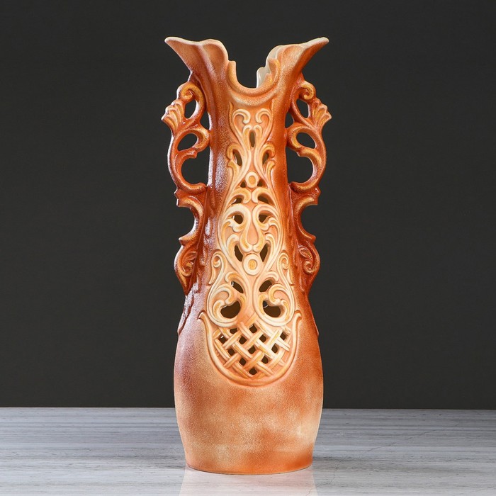 Ваза напольная "Лира" резная, шамот