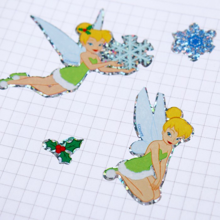 Наклейки детские голография "С Новым годом!": Феи, 11 х 15 см