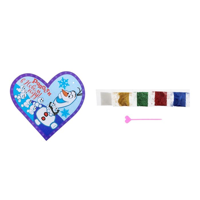 Фреска форменная блестками "Радости в Новом году", Холодное сердце, 5 цв. по 2 грамм, стека