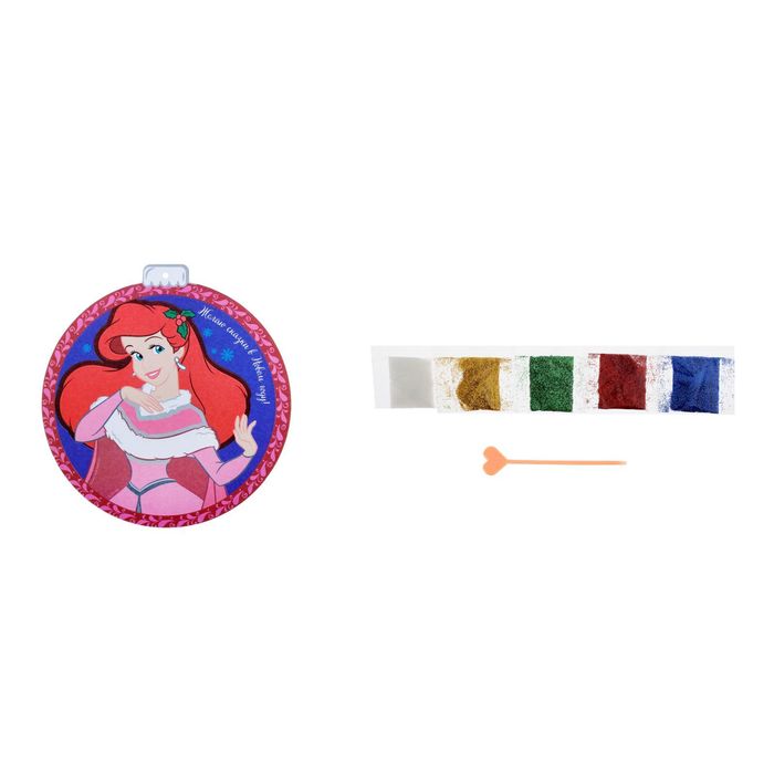 Фреска форменная блестками "Желаю сказки", Принцессы: Русалочка, 5 цв. по 2 грамм, стека