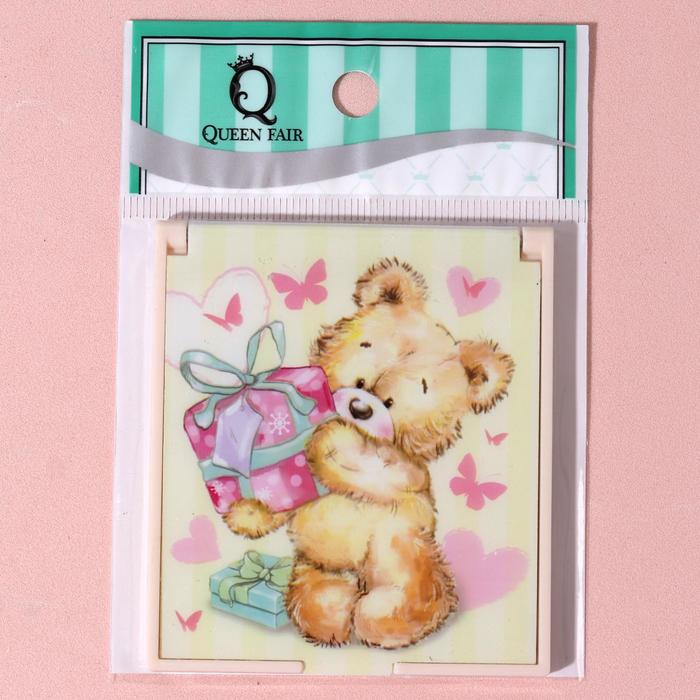 Зеркало компактное, прямоугольное, без увеличения, разноцветное