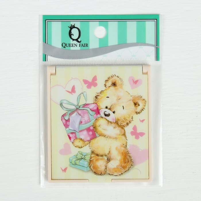 Зеркало компактное, прямоугольное, без увеличения, разноцветное