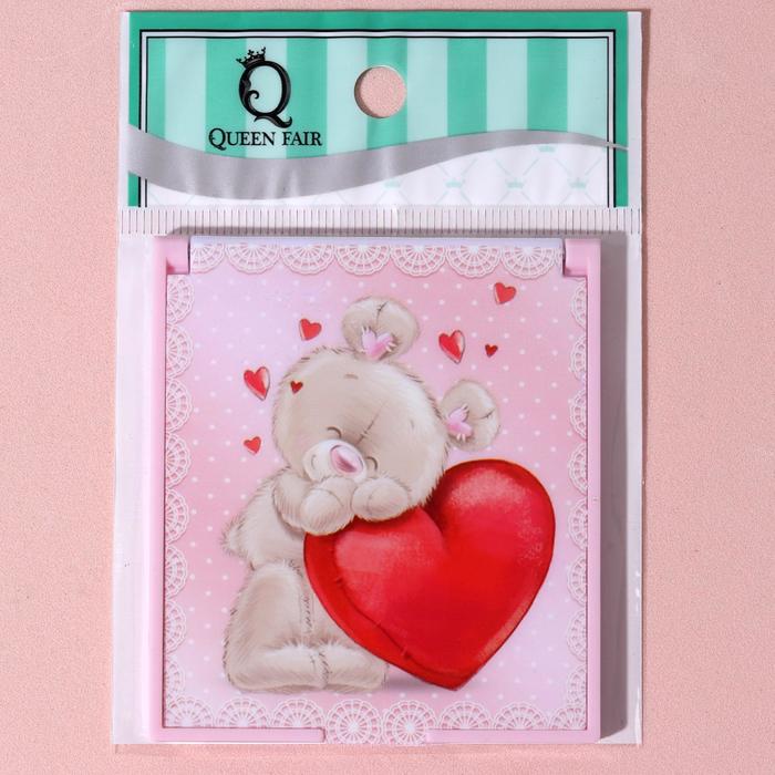 Зеркало компактное, прямоугольное, без увеличения, разноцветное