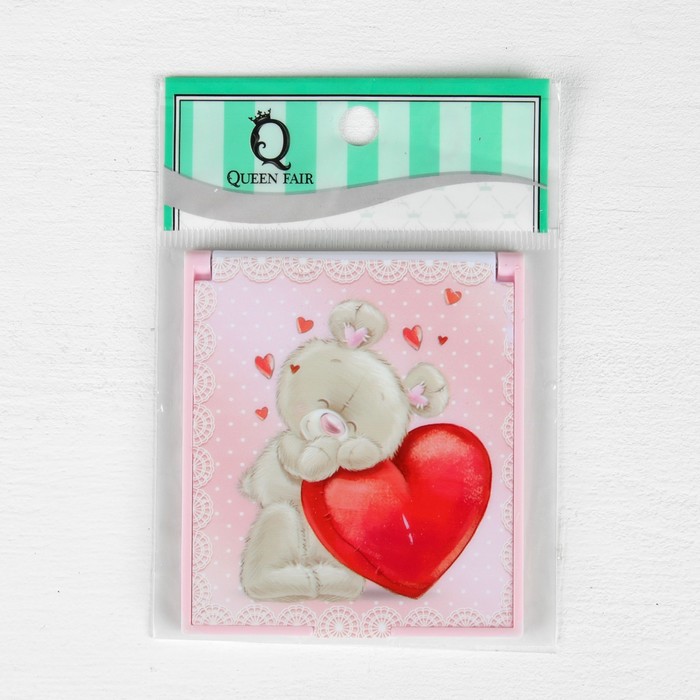 Зеркало компактное, прямоугольное, без увеличения, разноцветное