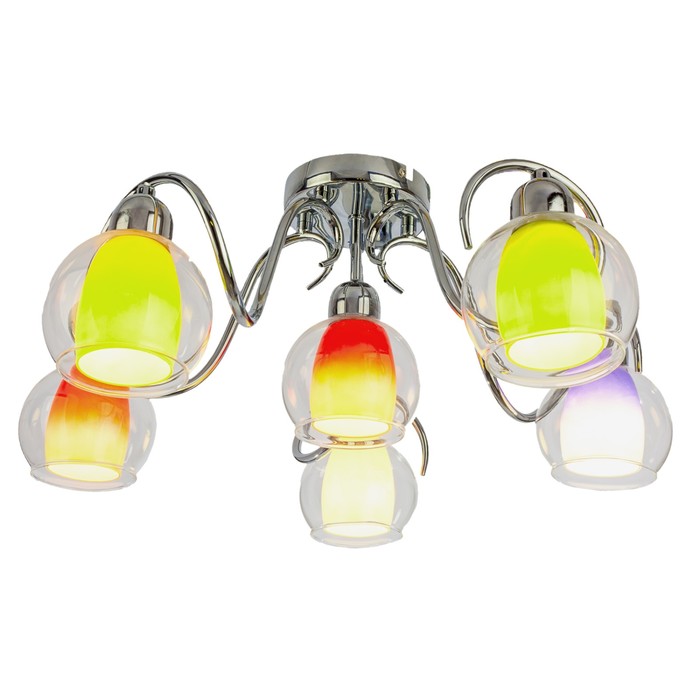 Люстра модерн "Мегаполис" 6 рожков микс (220V 40W E14)