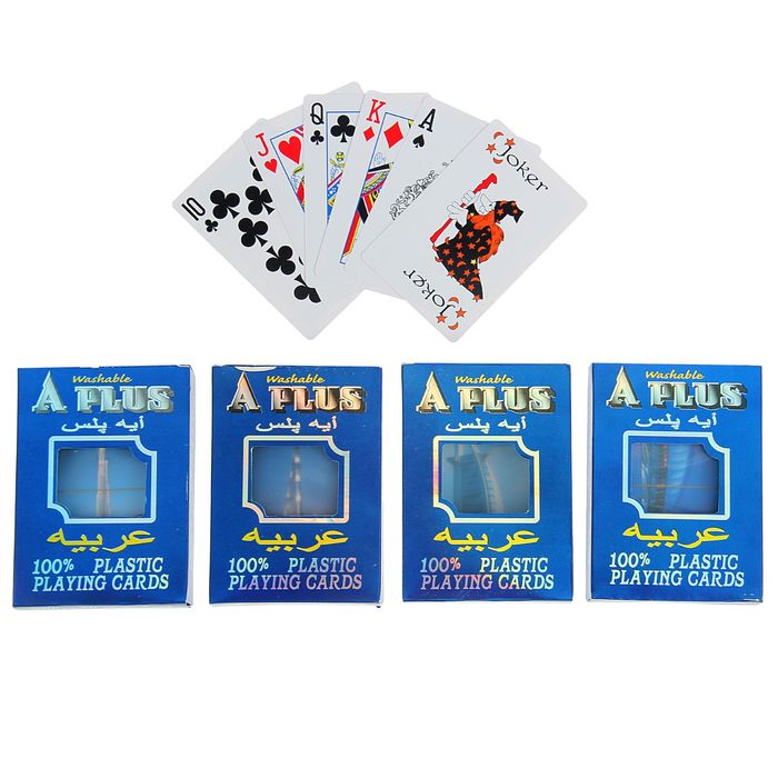 Карты игральные пластиковые "Эмираты", 54 шт., 23 мкм, 8,8 × 5,7 см, пластиковый футляр, микс