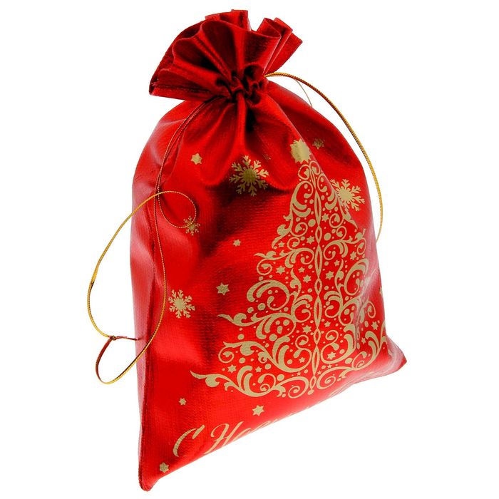 Мешочек подарочный парча "Елочка",16 х24см