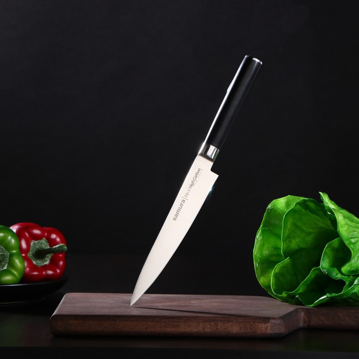 фото Нож кухонный samura mo-v, универсальный, лезвие 15 см