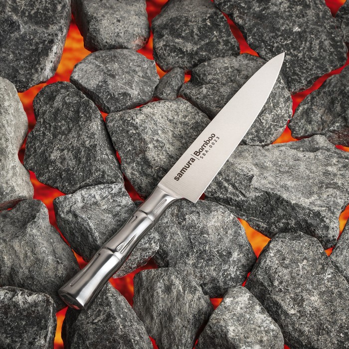 цена Нож кухонный Samura BAMBOO, универсальный, лезвие 15 см, стальная рукоять