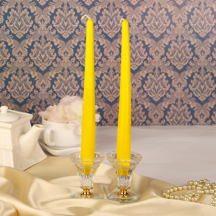 Набор свечей античных 2 штуки жёлтый