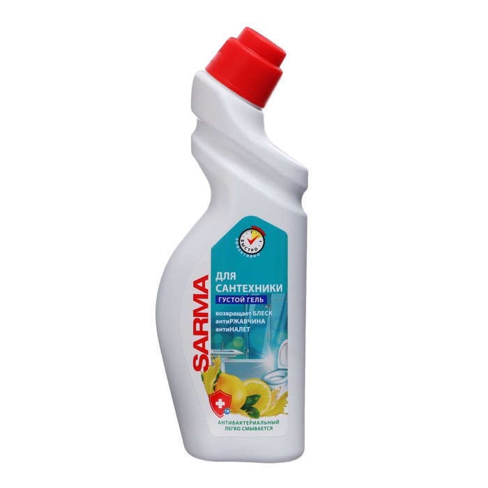 Средство чистящее для сантехники Sarma «Лимон», 750 мл средство для очистки сантехники super dolphy 750 мл