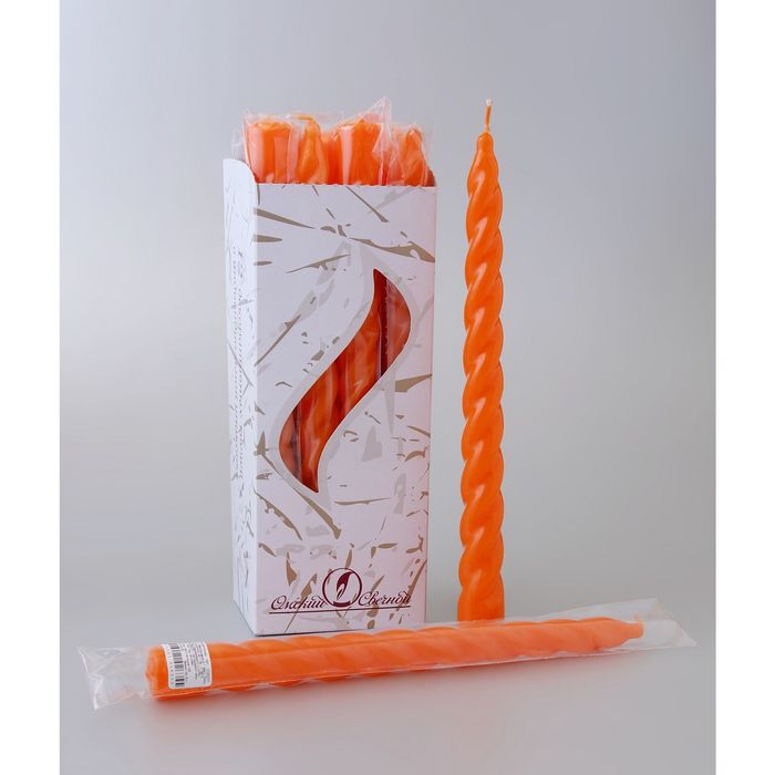 Свеча витая оранжевая