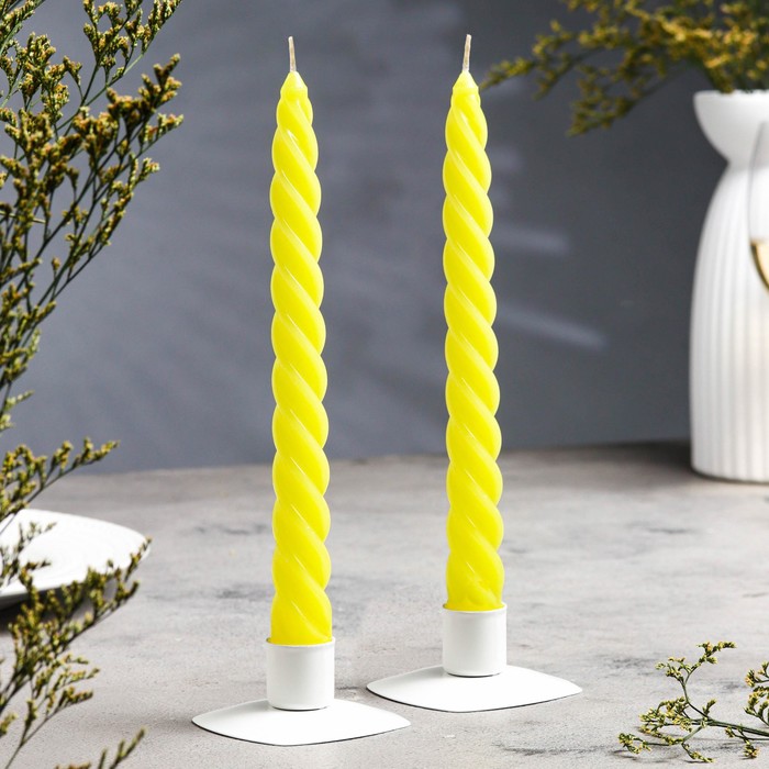 Набор свечей витых ароматических "Персик", 2 штуки