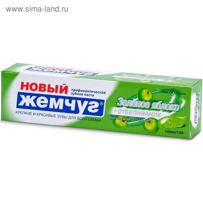 

Зубная паста «Новый жемчуг» отбеливание», зелёное яблоко, 100 мл