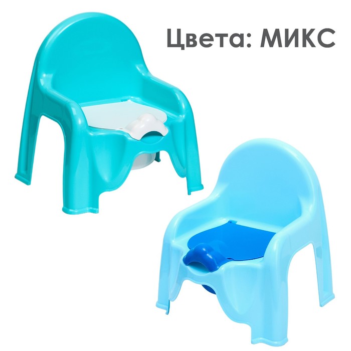Горшок-стульчик с крышкой, цвет голубой