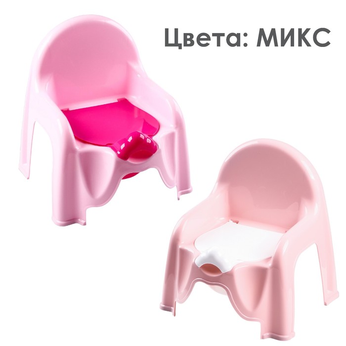 Горшок-стульчик с крышкой, цвет розовый МИКС