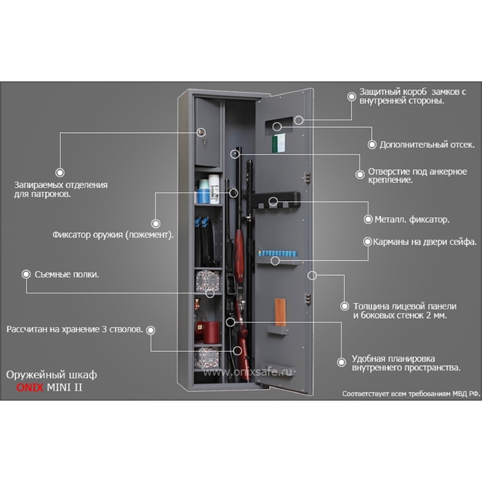 Сейф оружейный шкаф Mini 2Ms