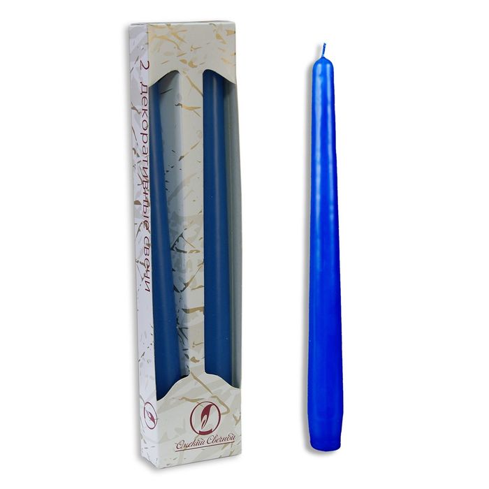 Набор свечей античных 2 штуки синий
