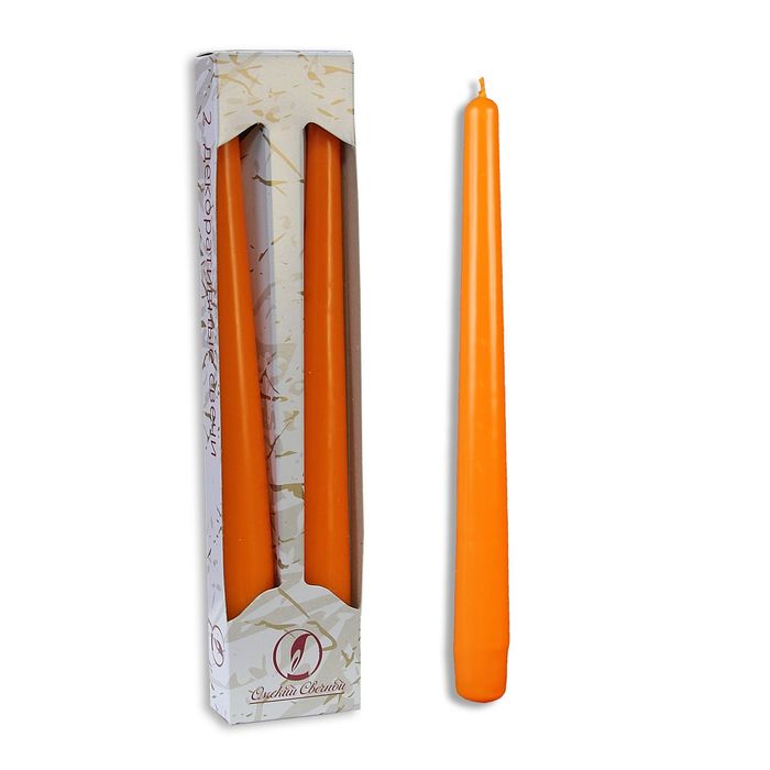 Набор свечей античных 2 штуки оранжевый