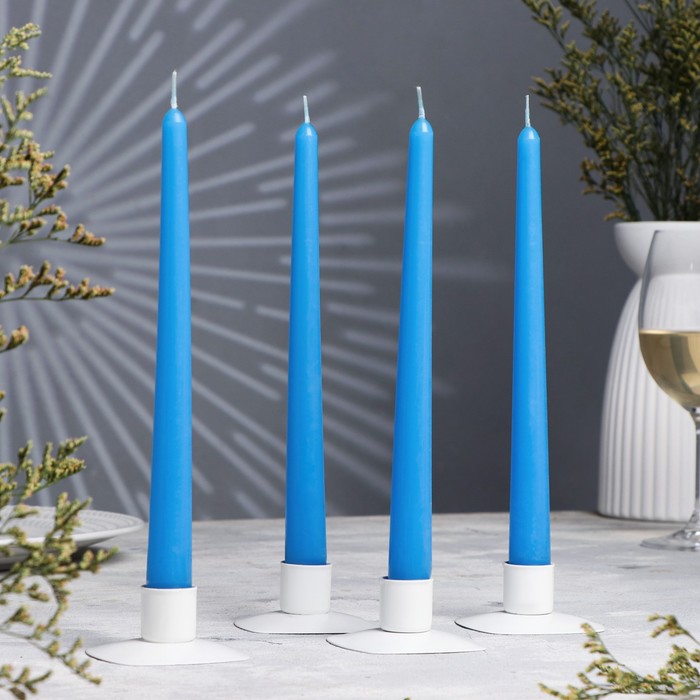 Набор свечей античных, 2,3х 24,5 см, 4 штуки синий набор античных свечей 25 см 2 шт белый