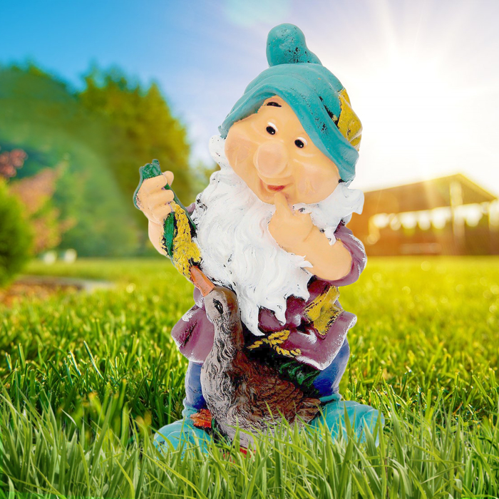 Садовая фигура "Гномик с уткой", микс, 46 см