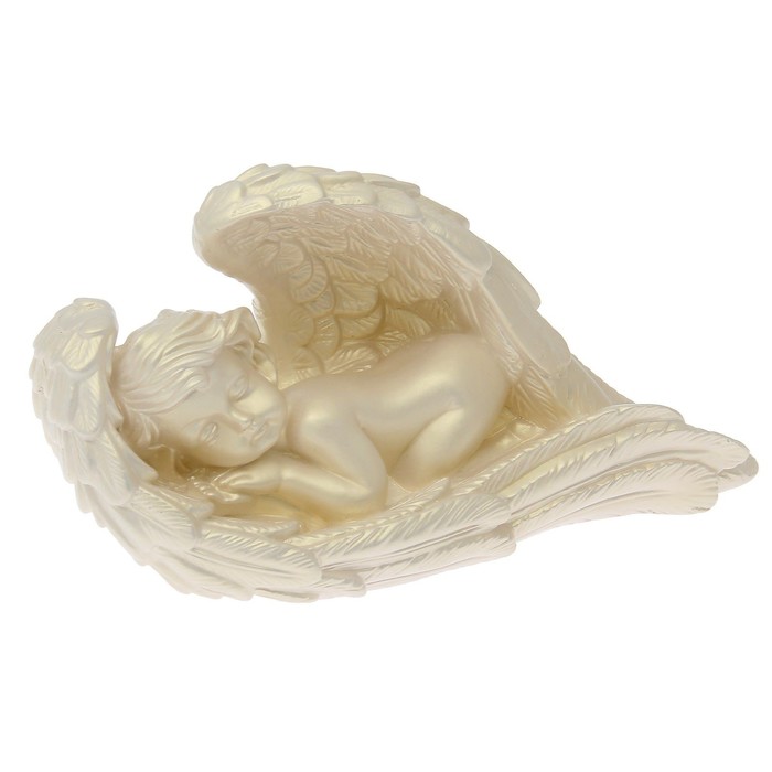 Статуэтка "Ангел в крыле" большая, перламутровая