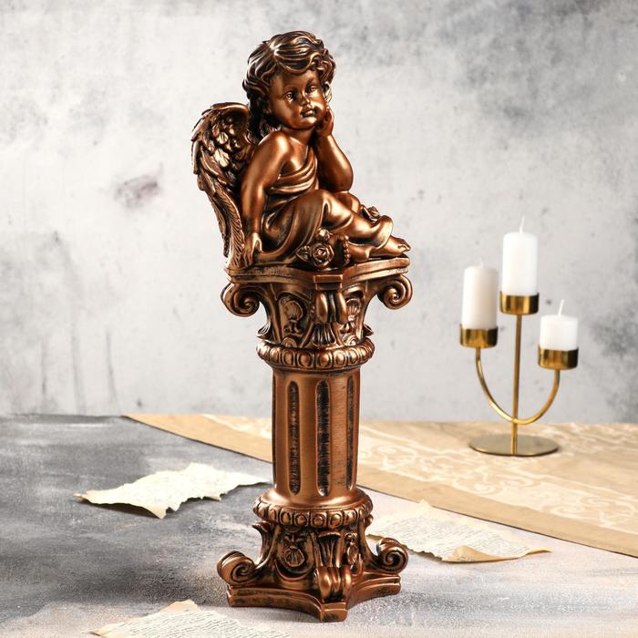 Статуэтка "Ангел на колонне" бронзовый цвет, 52 см
