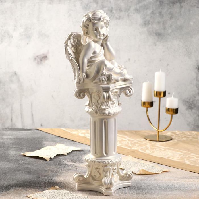 Статуэтка "Ангел на колонне" перламутровая
