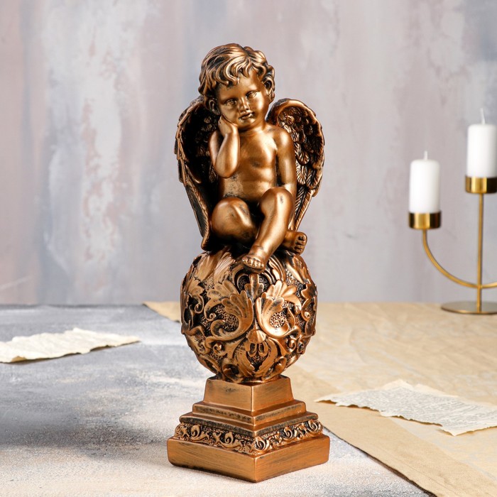 Статуэтка "Ангел на шаре" большая, бронза