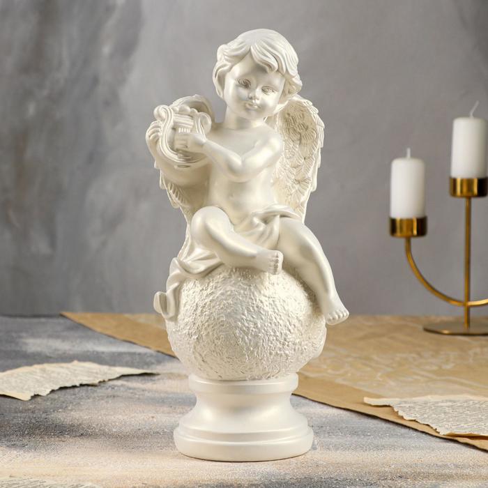 Статуэтка "Ангел с арфой" перламутровая