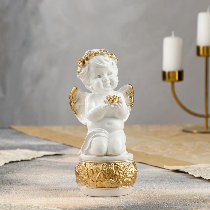 Статуэтка "Ангел с букетом" золото