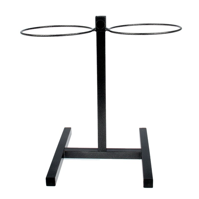 Подставка напольная с 2 мисками по 1,8 л, высота 10-45 см, металлик