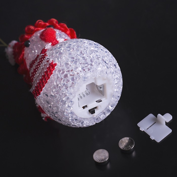 Игрушка световая "Снеговик" (батарейки в комплекте) 6х13 см, 1 LED RGB, КРАСНЫЙ