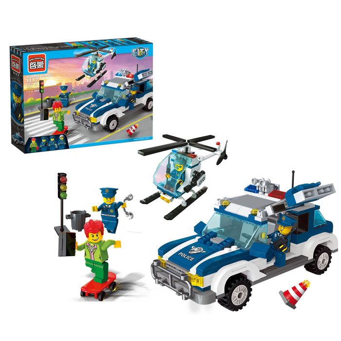 Конструктор Город «Полицейская погоня», 394 детали и 4 минифигуры