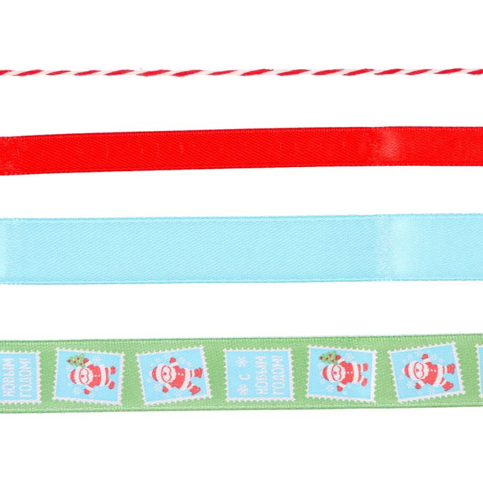 Лента декоративная в наборе «Новогодние марки», 4 шт × 2 м