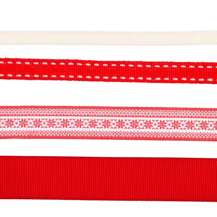 Лента декоративная в наборе «Рождественский паттерн», 4 шт × 2 м