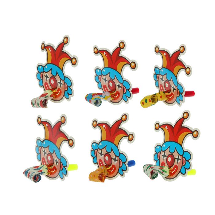 Карнавальный язычок "Шут" (набор 6 штук), цвета МИКС