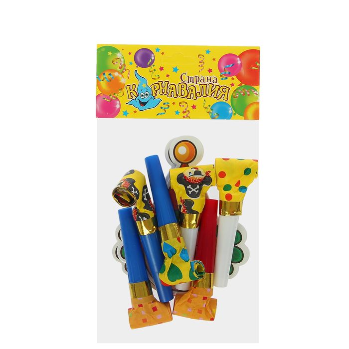 Карнавальный язычок "Клоун" (набор 6 штук), цвета МИКС