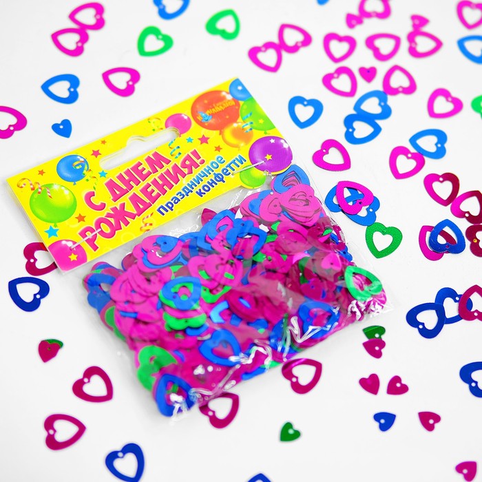 Конфетти "С Днем Рождения"сердечки 14гр