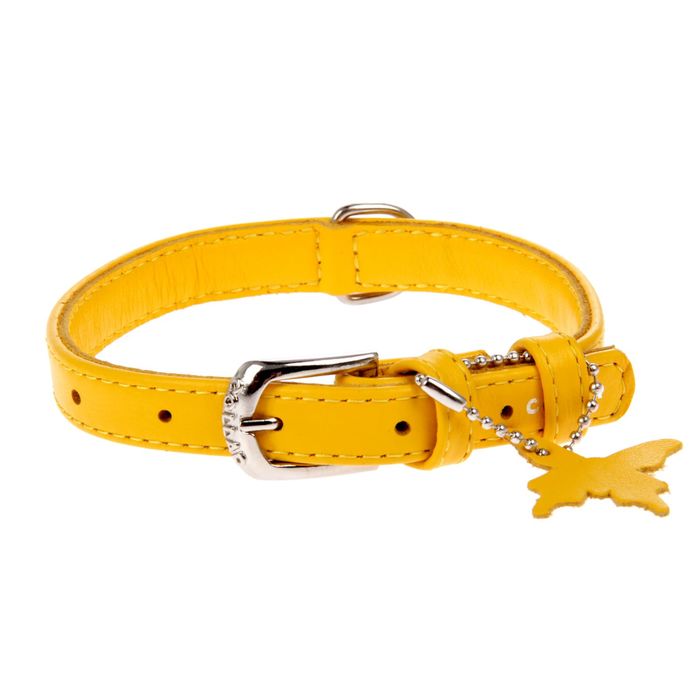 Ошейник неукрашенный CoLLaR Glomour, 27-36 х 1,5 см, желтый