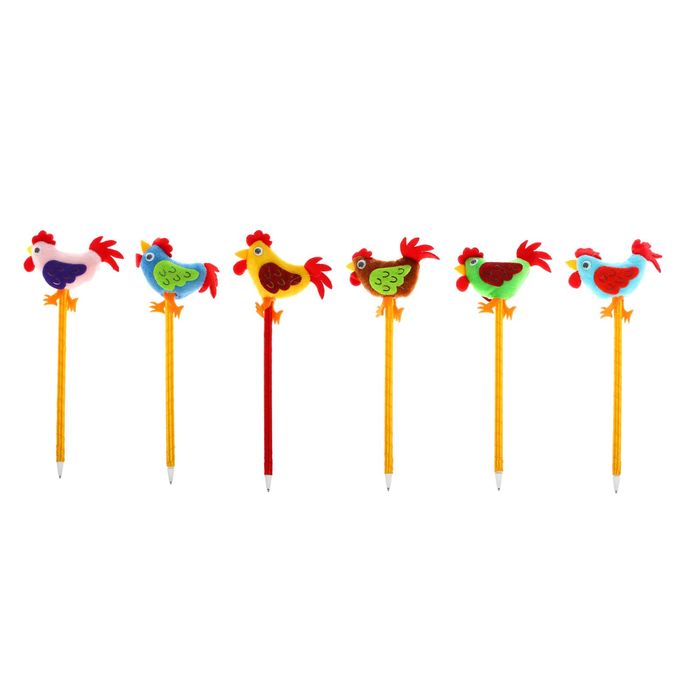 Ручка шариковая "Петушок" цвета МИКС