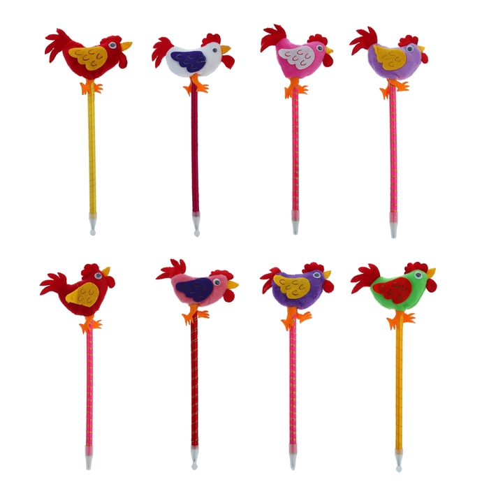 Ручка шариковая "Петушок" цвета МИКС