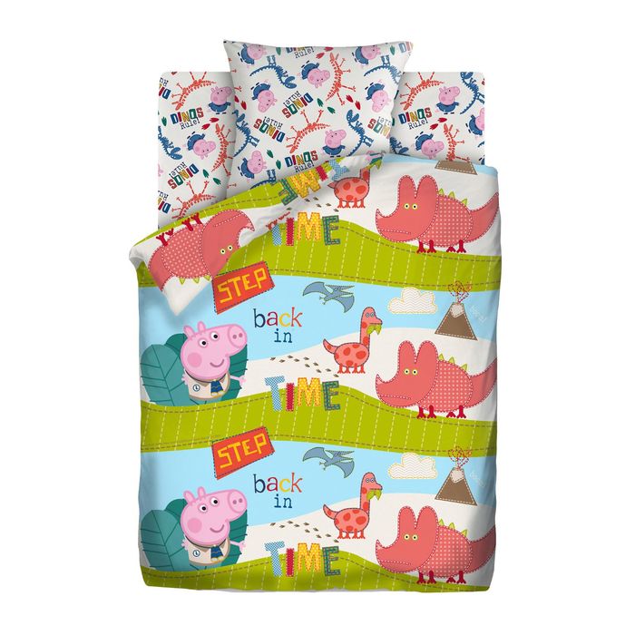 Постельное бельё 1,5 сп., Свинка Пеппа Диноэра 143*215 150*214 70*70 1 шт. бязь, 120 г/м