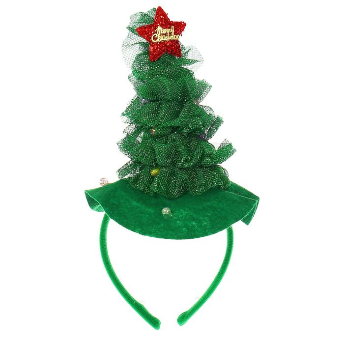 Карнавальный ободок "Ёлочка" со звездой