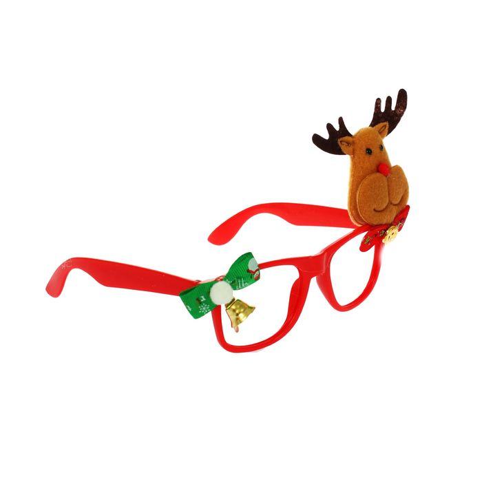Карнавальные очки "Олень" с бантиком