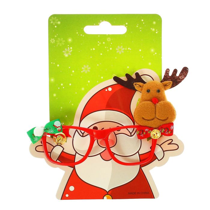 Карнавальные очки "Олень" с бантиком